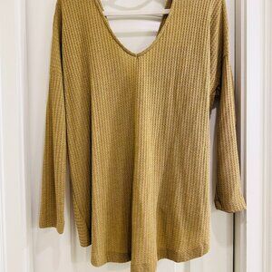 wishlist Thermal Waffle Knit Round Neck Top